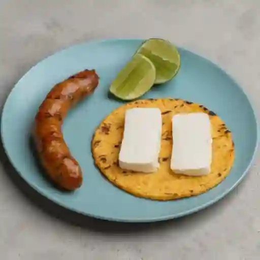 Chorizo con Arepa